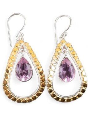 Morganite Gemstone 925 Sterling Silver Statement Earrings